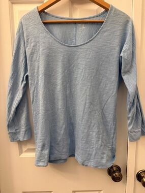 GAP Light Blue Scoop Neck Long Sleeve Top
